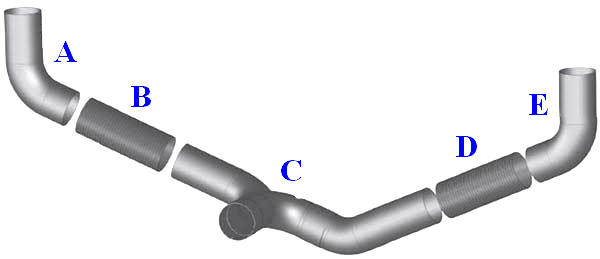 Peterbilt 359 Dual exhaust layout